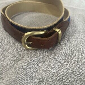 YRI Brown Leather & Blue Palmetto Moon Print Belt South Carolina Classic 38